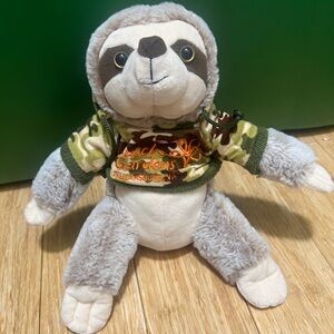 Busch Gardens Sloth Plush with Camo Sweater